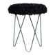 Hairpin stool in 1970s space style, fluffy stool
