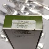 12 silver metal table forks from Christofle model "Spatours"
