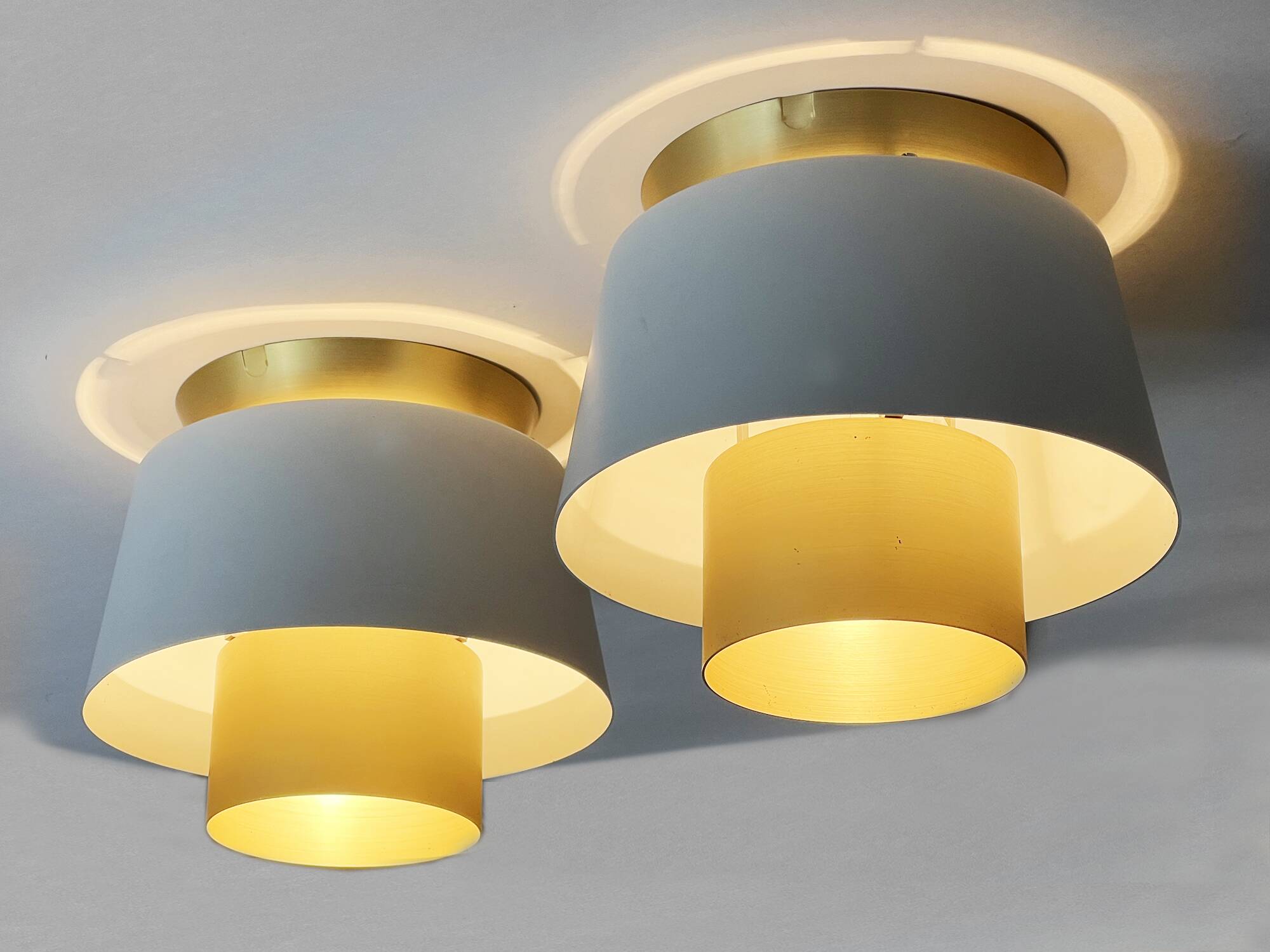 Pair of ceiling lamps "Tivoli" by Jørn Utzon for Nordisk Solar Compagni. Denmark 1970s