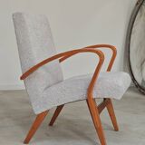 Pair of restored armchairs in large bouclette by Frantisek Jirak for Tatra 1960