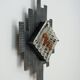mid century brutalist style wrought iron and glass WALL LAMP sconce 060/70s