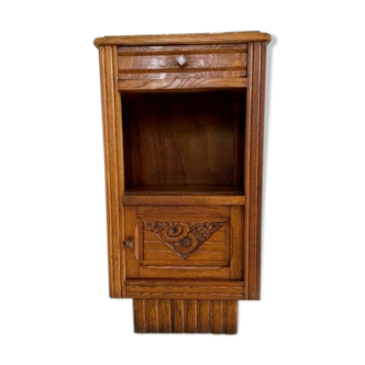 Bedside in oak and marble top