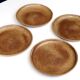 Set of 4 flat sandstone plates, 70s