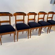 Biedermeier Chairs in Cherry Wood, Germany, 1830s, Set of 5