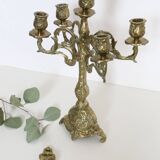 Candelabra and its smother, 5 lights, bronze