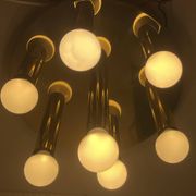 Mid-century ceiling light, brass by Solken Leuchten, 7 lamps.