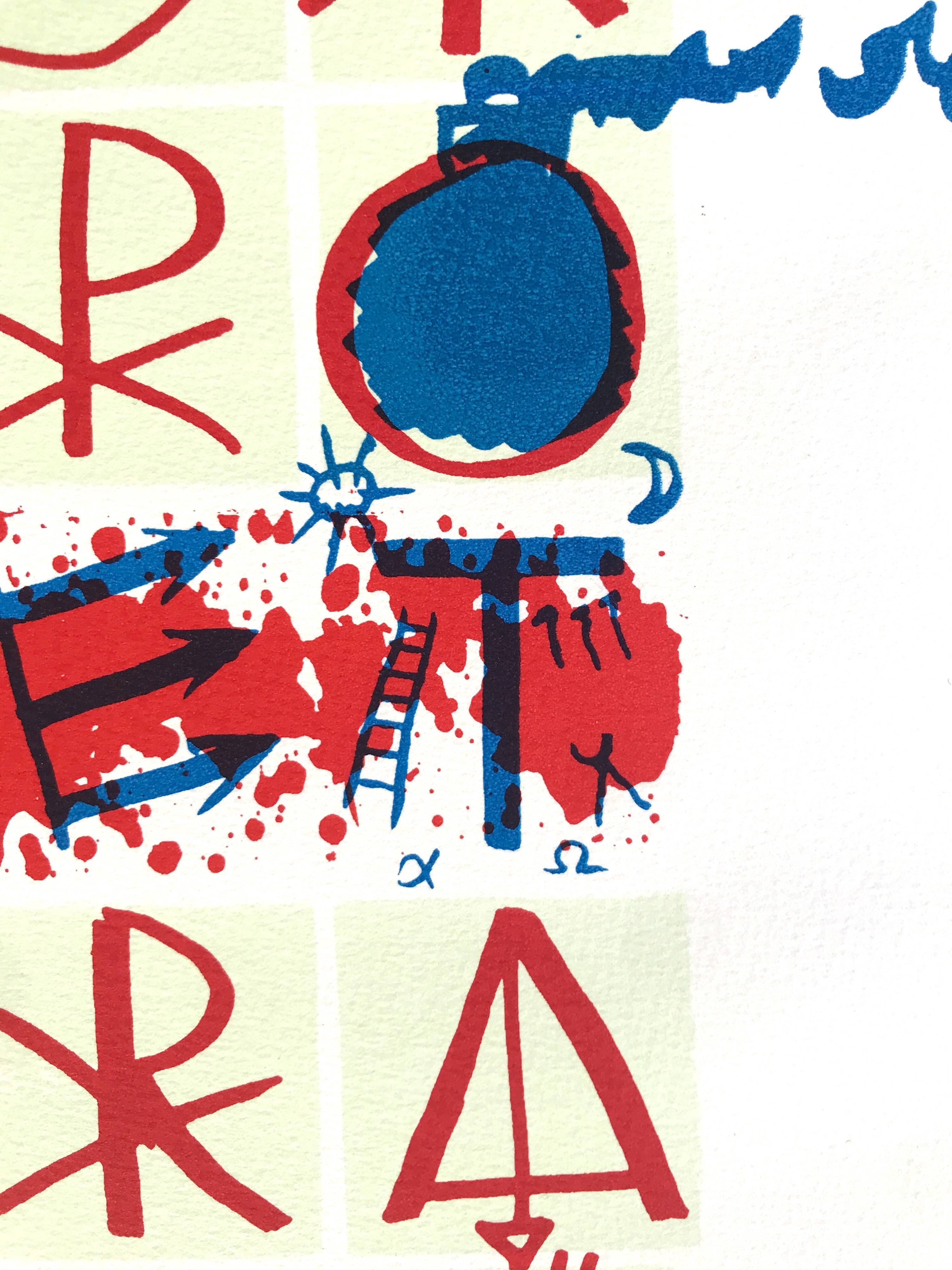 Jacques VILLEGLE, SATOR, 1997. Original screen print signed in pencil.