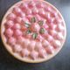 Vintage dessert plate in glazed ceramic with strawberry design, 1950s-1970s.