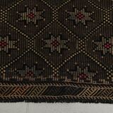 6x10 Brown Yellow Vintage Kilim Rug, 183x297Cm