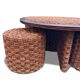 Coffee table and 4 stools in the style of Audoux & Minet.
