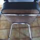 Roneo industrial office chair in green faux leather with vintage chrome from the 1950s.