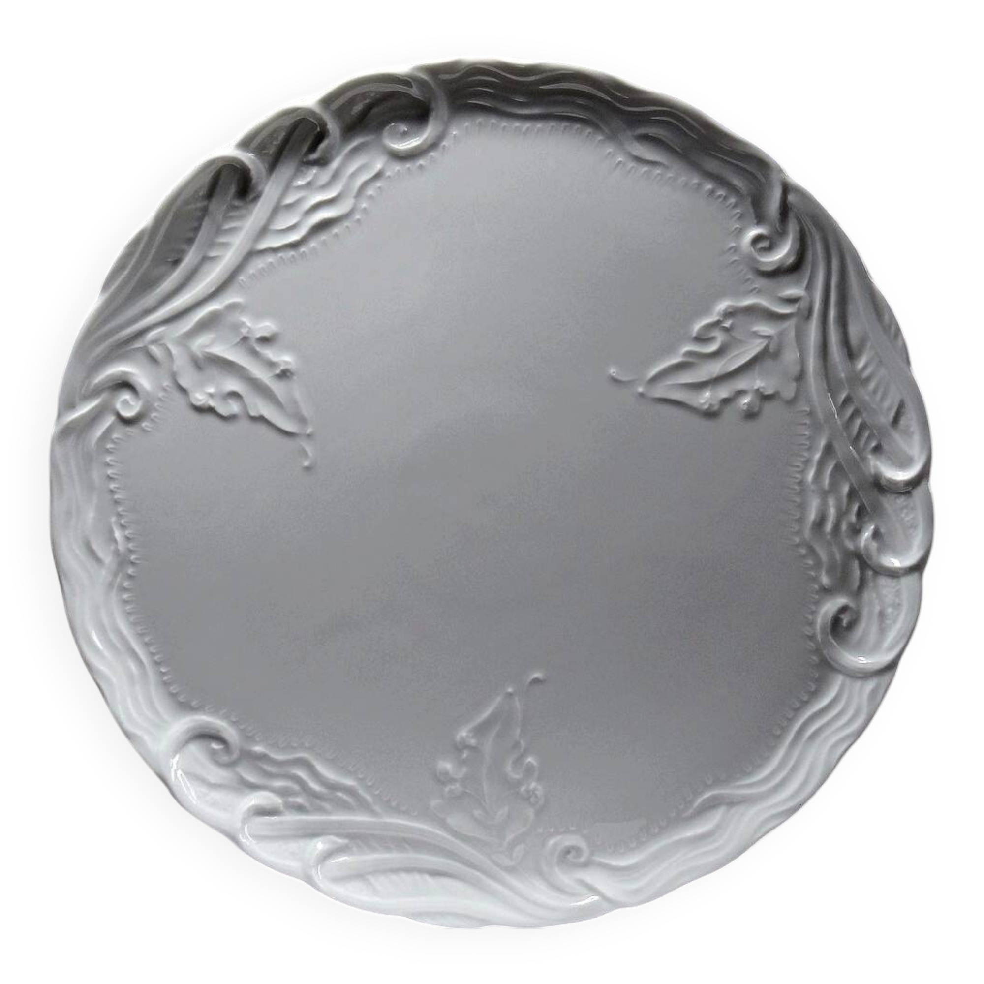 Large vintage/antique white Limoges fine porcelain pie dish