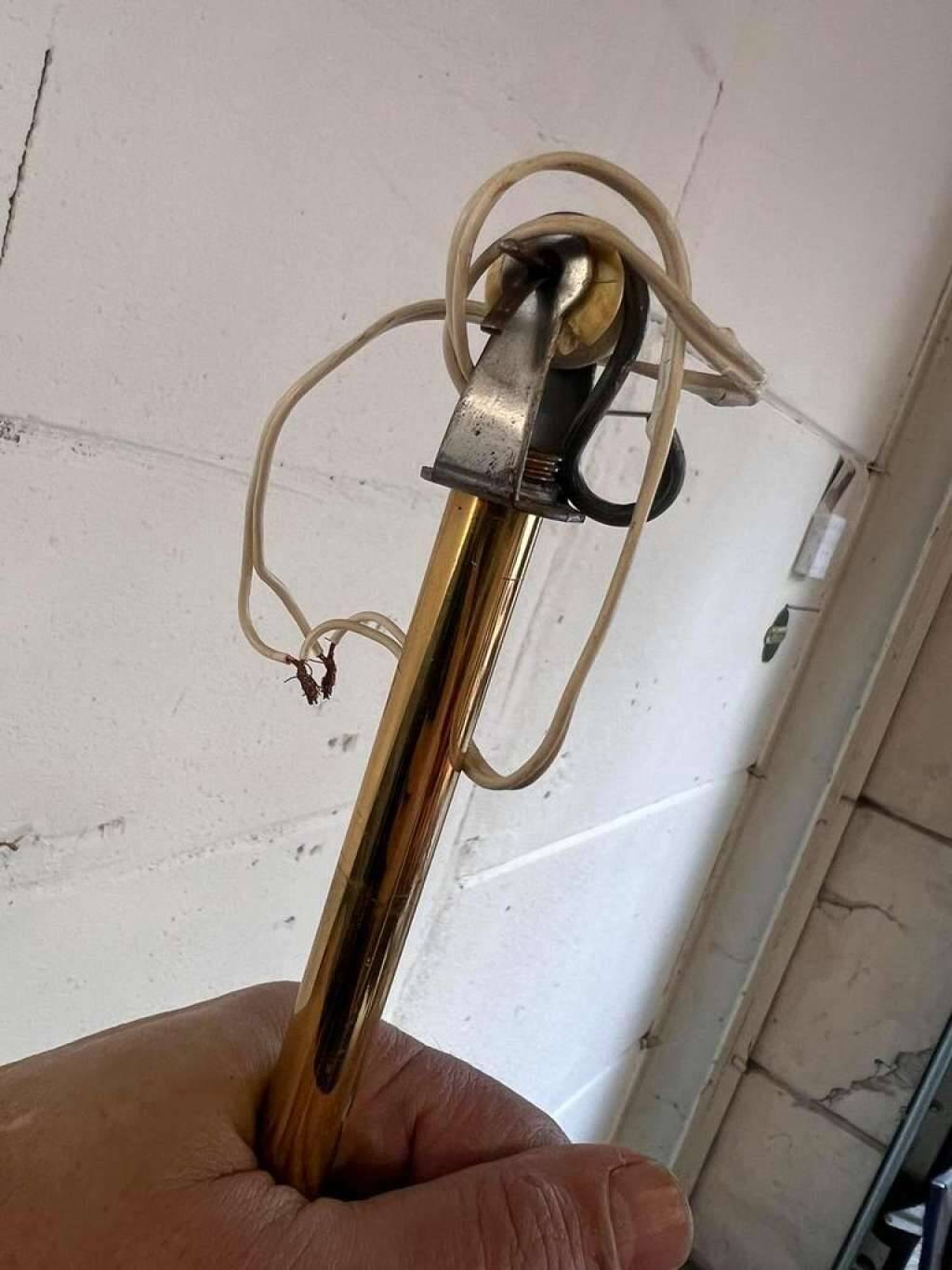 Vintage “golden” sciolari style hanging lamp with 12 light points