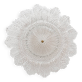 Contemporary Large Italian Clear Murano Glass Leaf Flush Mount Ceiling Ligh