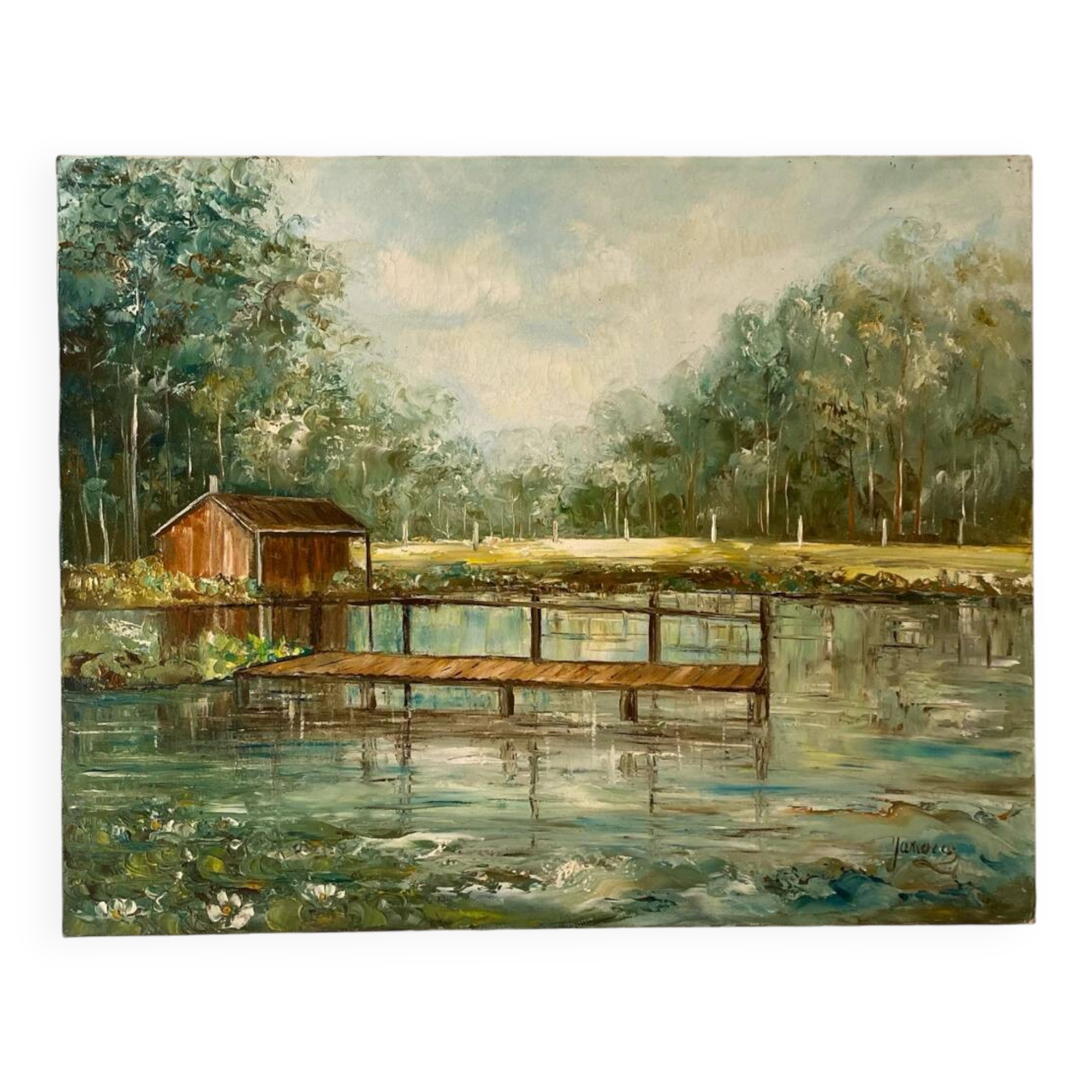 Vintage landscape oil on canvas