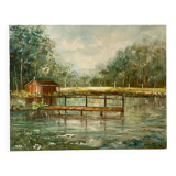 Vintage landscape oil on canvas