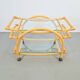 Vintage Trolley in Rattan, Bentwood and Leather, Italy, 1970s