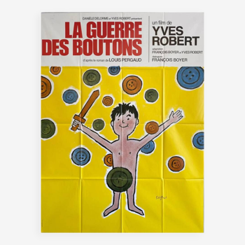 Affiche original La Guerre des Boutons 1962 par Raymond Savignac - Grand Format - On linen