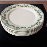 Lot of 7 Badonviller champagne half porcelain plates
