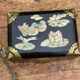 Vintage jewelry box China lacquered wood brass mother-of-pearl