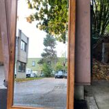 Miroir biseauté Louis XV en ronce de noyer concave  85x165cm