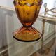 Vintage Art Deco amber glass vase - 1930s
