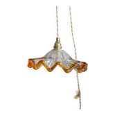 Suspension baladeuse abat-jour en verre Murano vintage – Lumière douce – Personnalisable