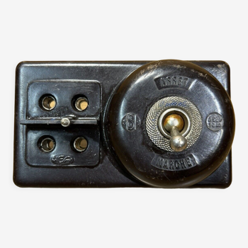 Bakelite switch, 50s, with fuse doors