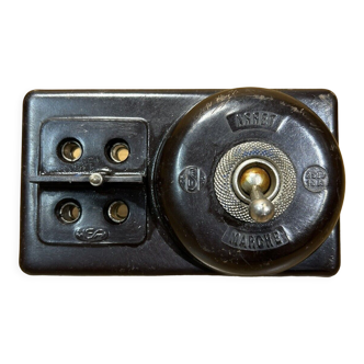 Bakelite switch, 50s, with fuse doors