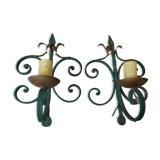 Paire d"appliques en fer forgé