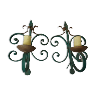 Wrought iron sconces