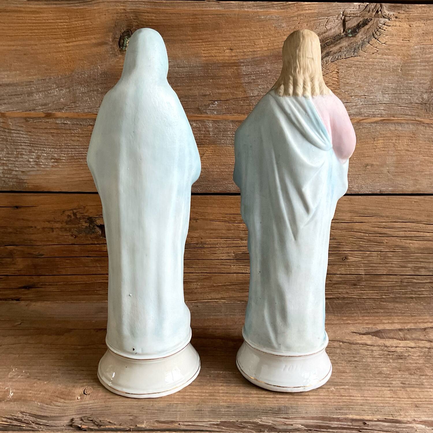 2 old religious statuettes from the early 20th century