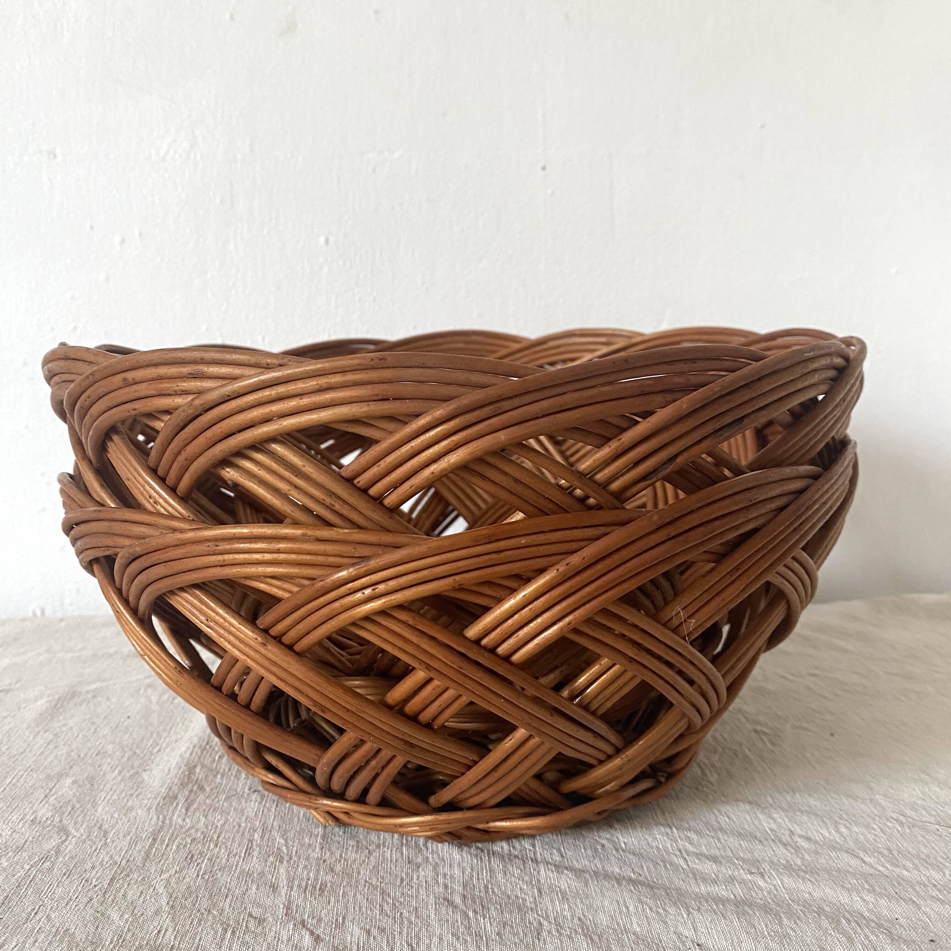 Vintage woven wicker baskets