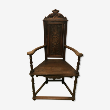 Renaissance style caquetoire armchair