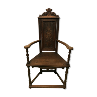 Renaissance style caquetoire armchair