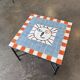 Square zellige coffee table, abstract face – 60 × 60 cm