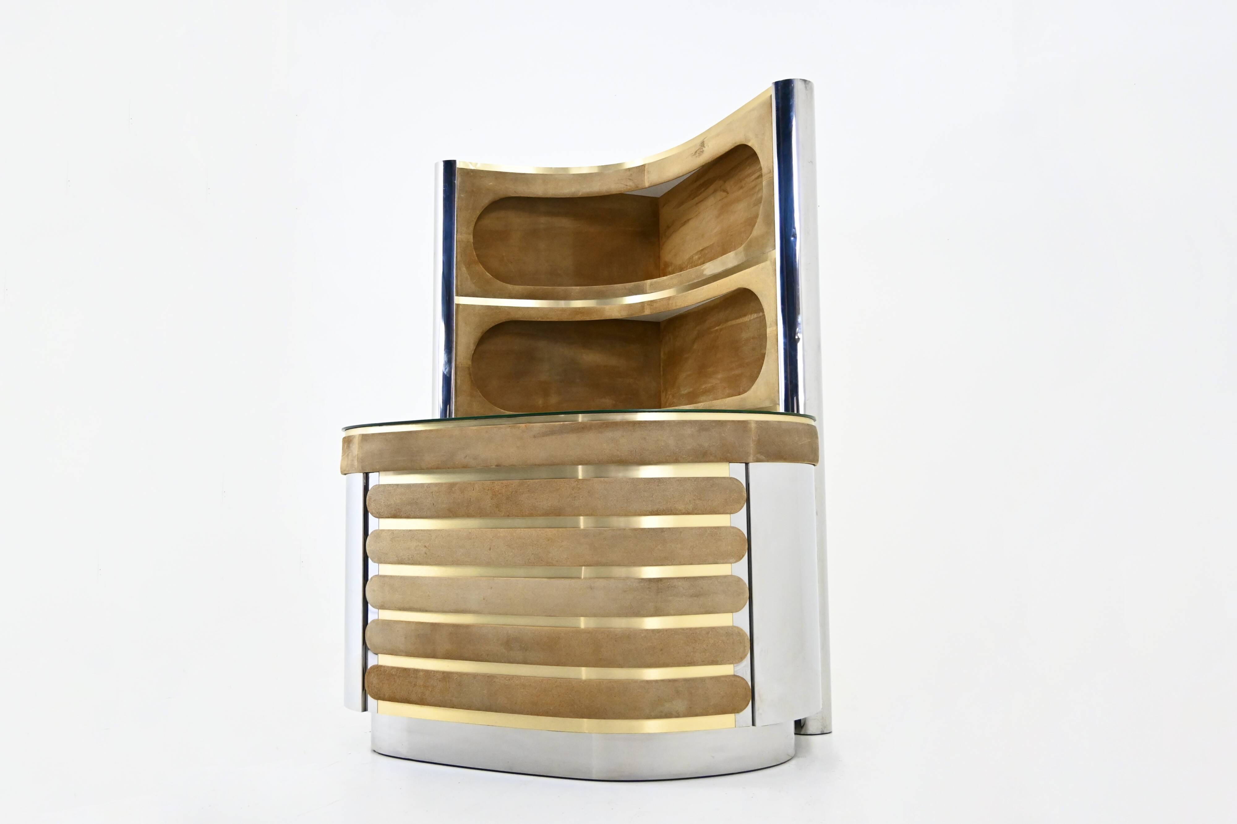 Bar set attributed to Willy Rizzo, 1970s.