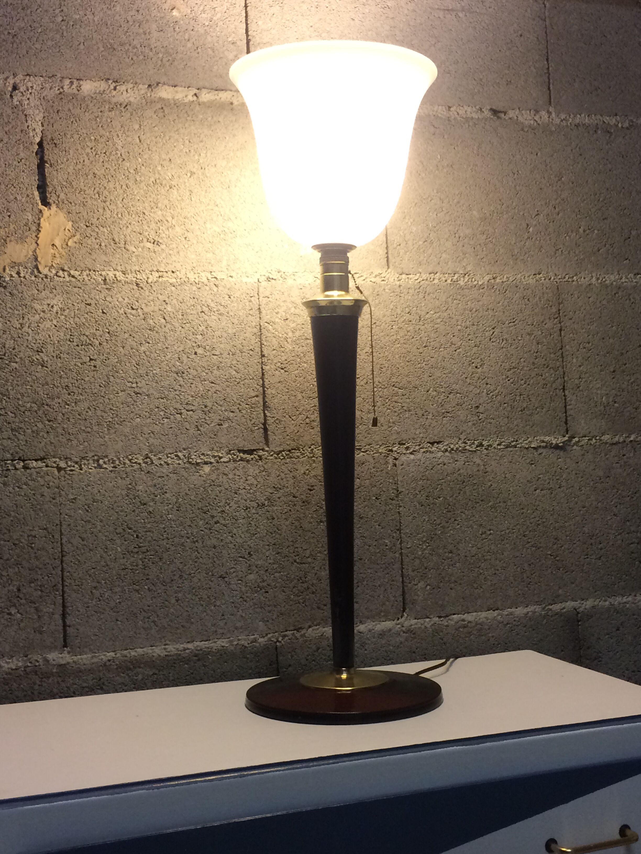 Lamp Mazda mahogany and brass  1930, 40