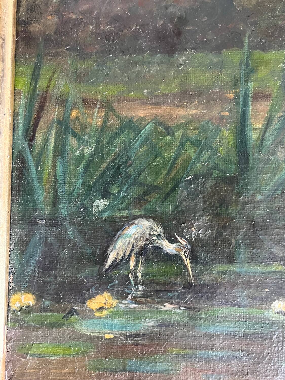 Small painting: oil on old canvas