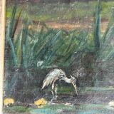 Small painting: oil on old canvas