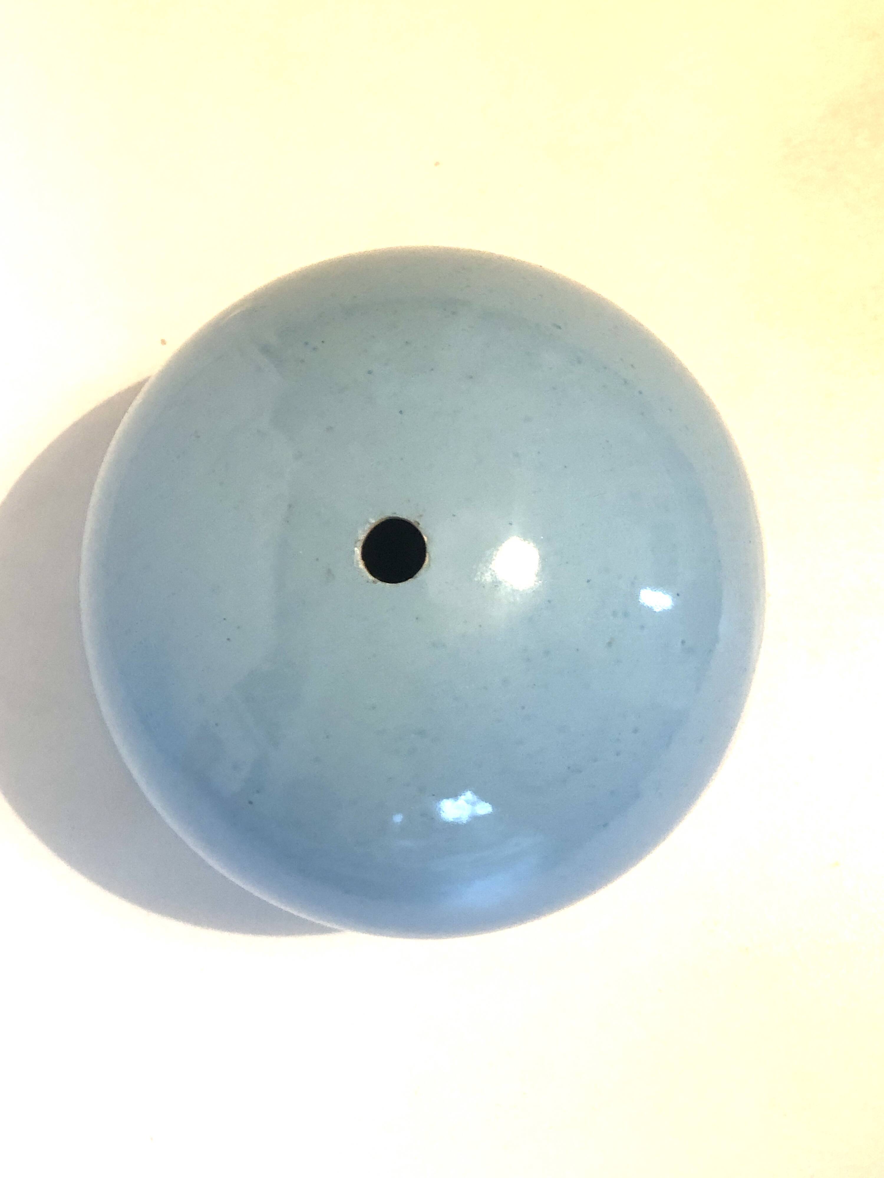 Blue ceramic ball lamp base