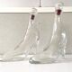 2 bottles vintage glass flacons registered model kefla france high heels