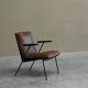 Modernist Dutch lounge chair in enamelled steel and leather from the 1950s.