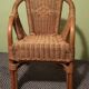 Fauteuil en rotin/osier pour enfant - vintage 1970