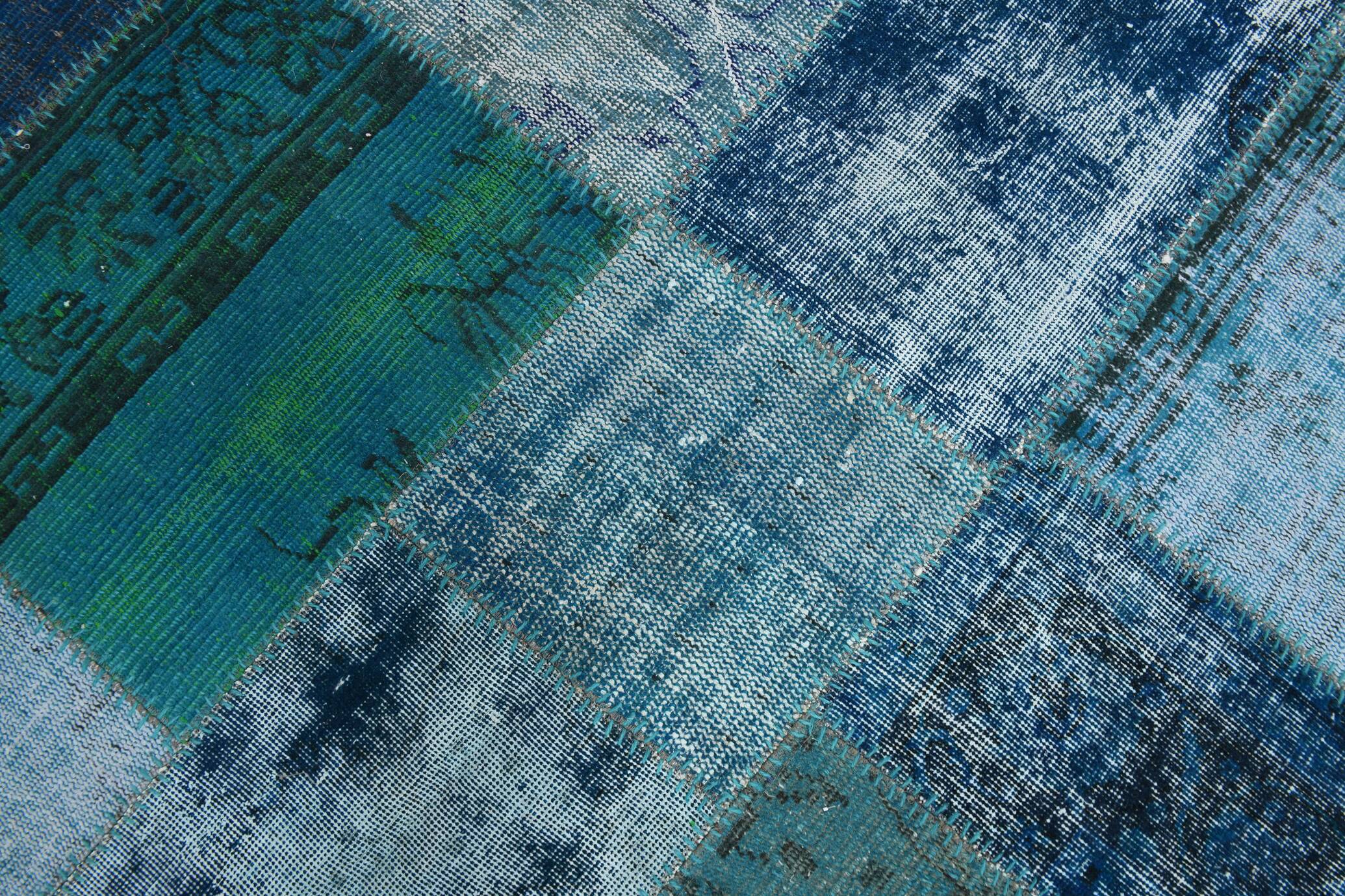 Oversized blue and green wool turkish carpets