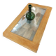 table basse vintage en chêne massif double plateteau verre