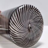 Black Murano Glass Bottle Vase "Mezza Filigrana" by Dino Martens for Aureliano Toso
