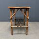 Bamboo side table with mirror top from France, 1940s