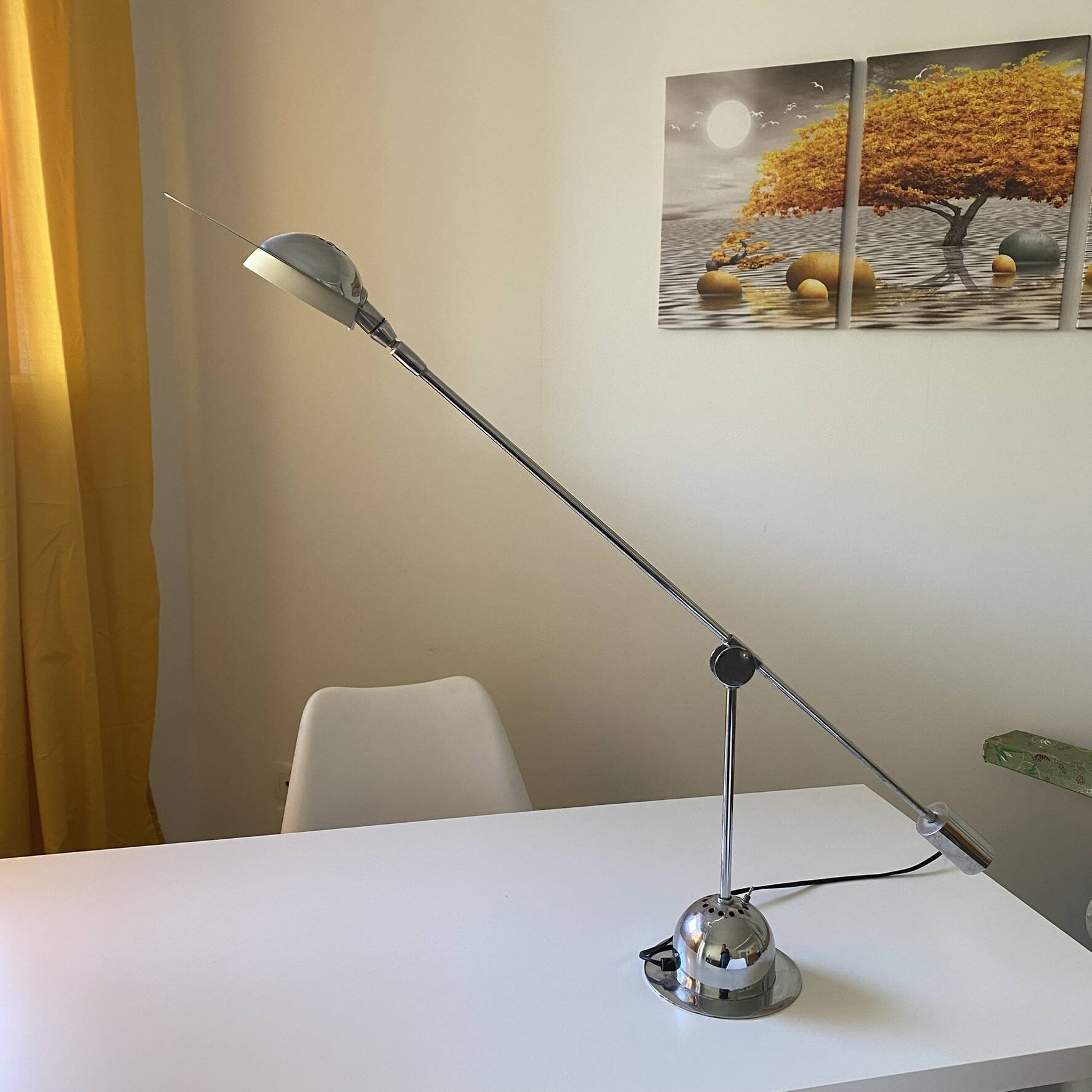 Aluminor chrome balance desk lamp in Space Age style