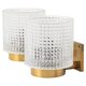 Carl Fagerlund for Orrefors Pair of wall lights in brass and glass Sweden 1960